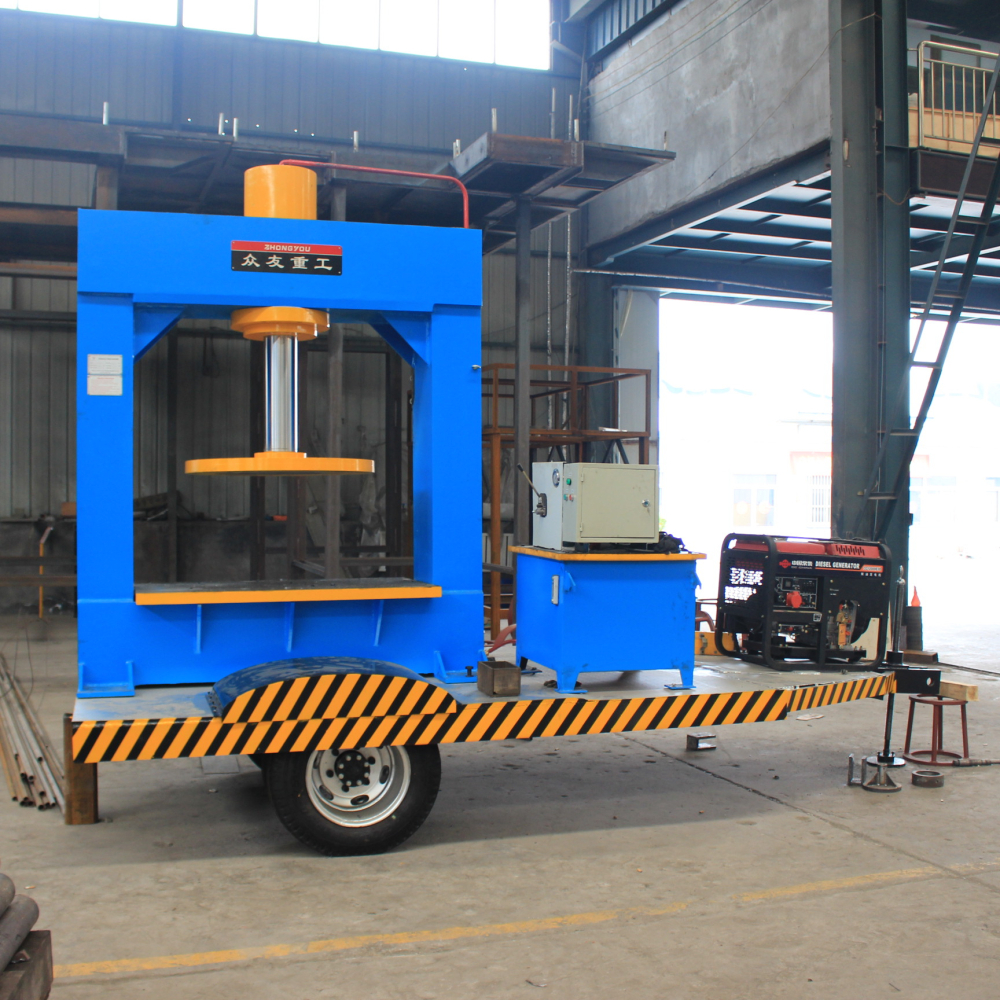 200 ton mobile tire press forklift solid tire disassembly hydraulic press