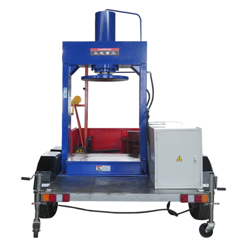 100T Mobile Press Forklift Tire Removal Press for Solid Tires