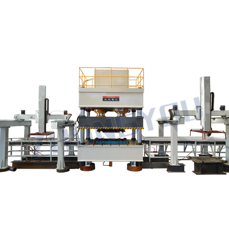 Train door plate shaping production line 630 tons three beams and four columns presses