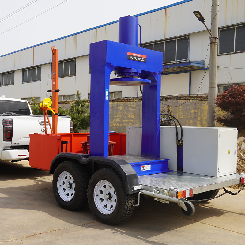 100 tons of mobile tire press engineering truck tire removal equipment