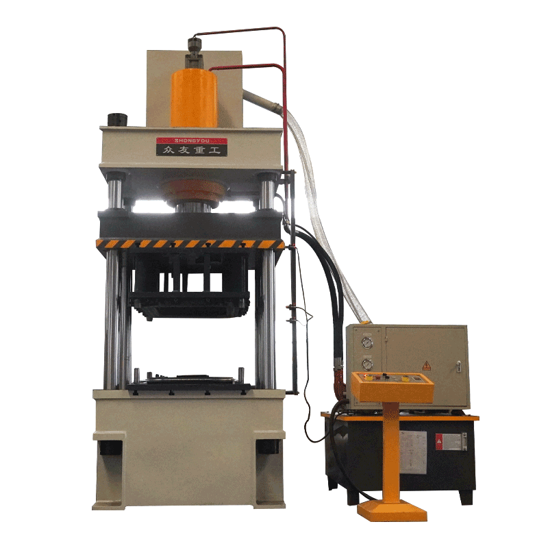Three-beam and four-column hydraulic presses Hydraulic presses for the production of gray hopper trolleys and handcarts