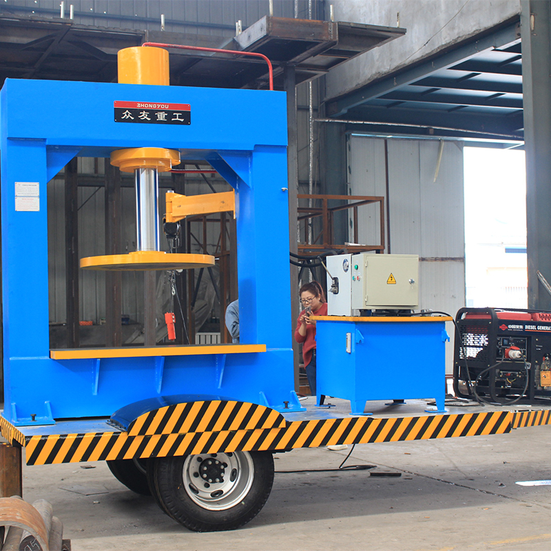 200 ton mobile tire press forklift solid tire disassembly hydraulic press