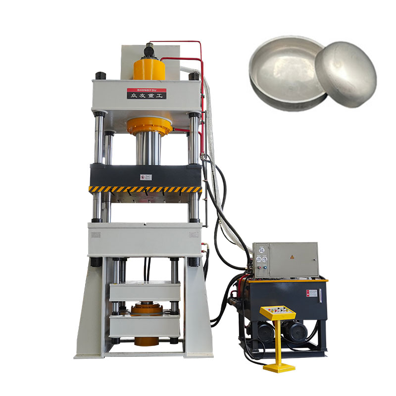 Deep drawing press for pressure vessel head