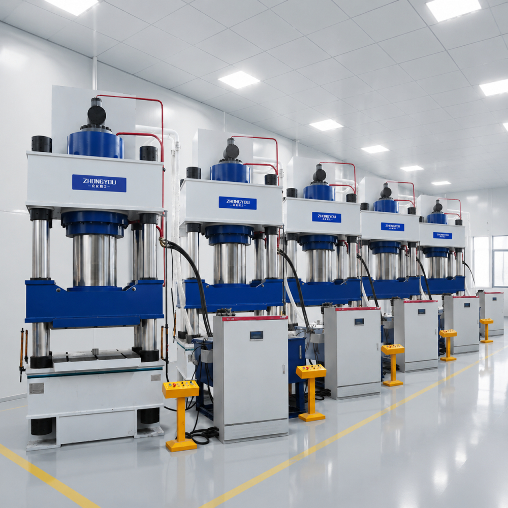 Zhongyou Heavy Industry Customizes a Batch of 1000 Ton Four Column Hydraulic Press Machines for Russian Customers