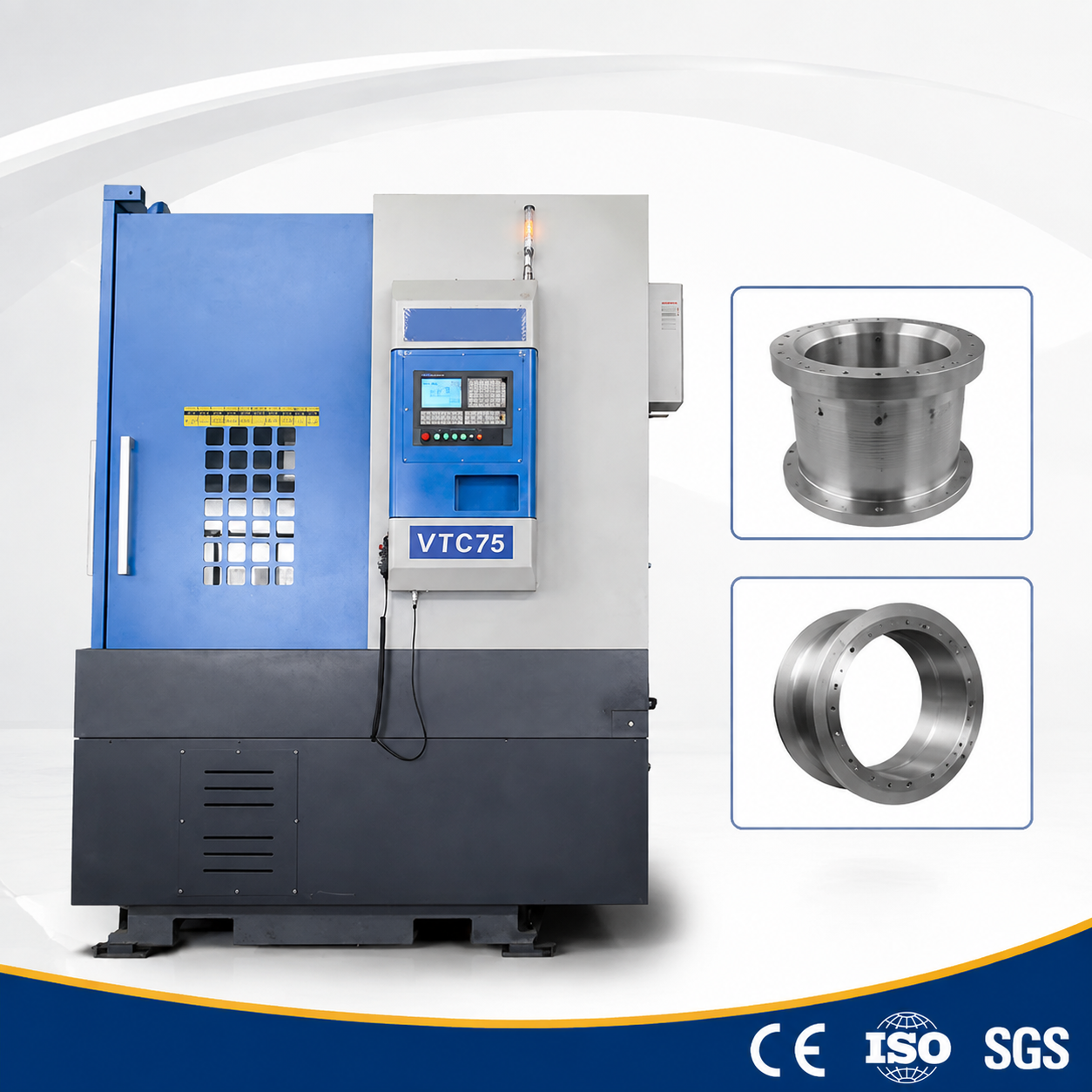 VTC75 Heavy-Duty CNC Vertical Lathe  High Rigidity Precision Turning Machine