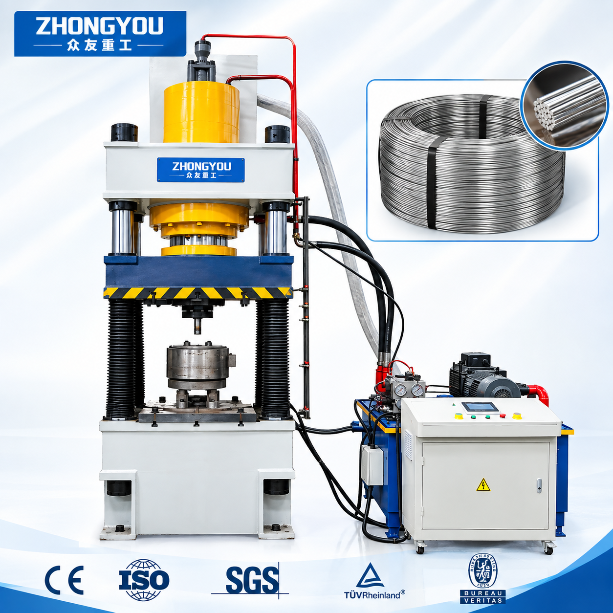 315 Ton Hydraulic Press for Welding Wire Forming  Welding Wire Straightening and Forming Machine