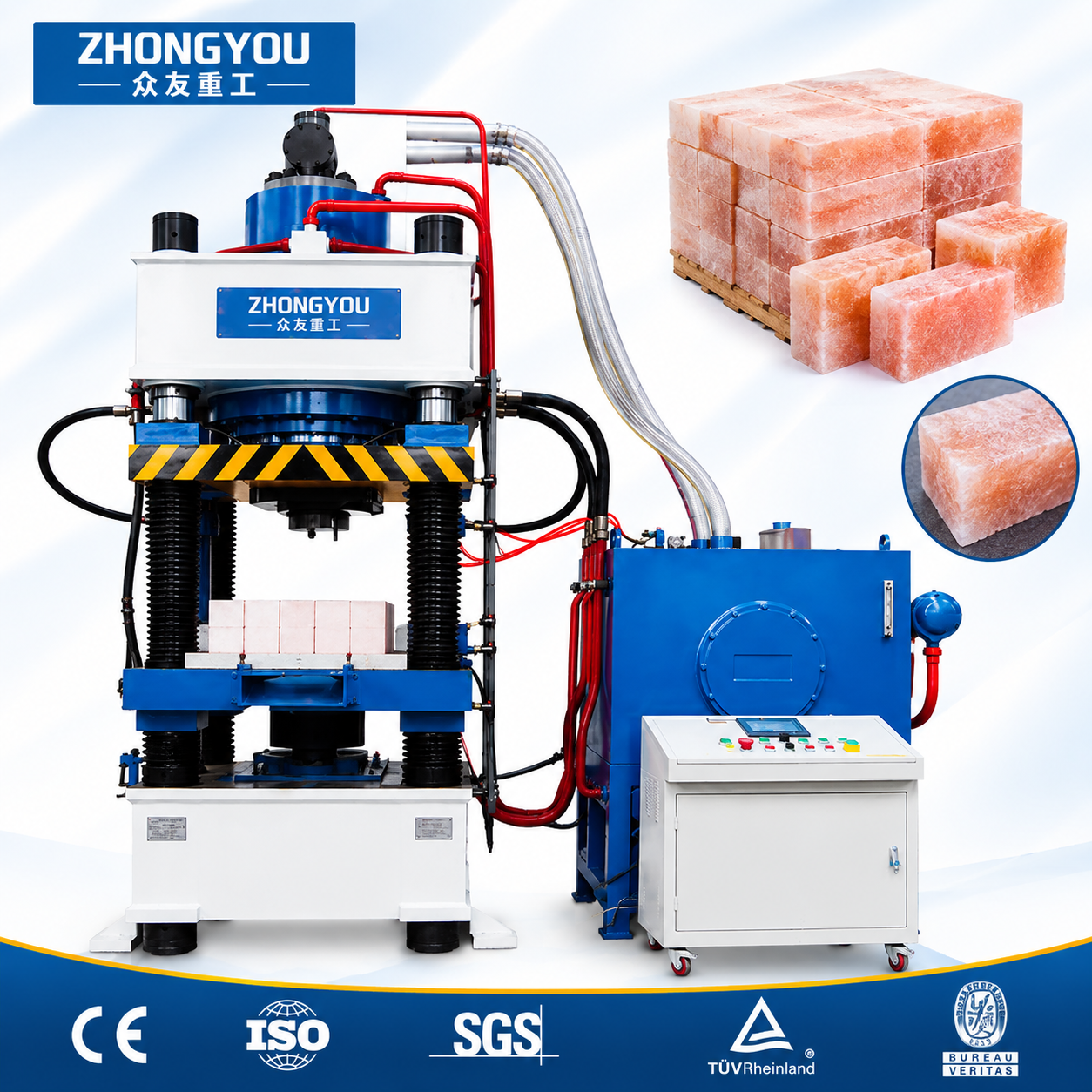 Livestock Salt Licking Block Hydraulic Production Line  500 Ton Salt Block Press Production Line