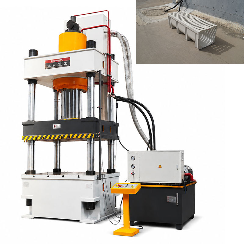 630T Four Column Hydraulic Oil Press, Servo Optional for SMC, Plastic Pallet, Stamping  Deep Drawing