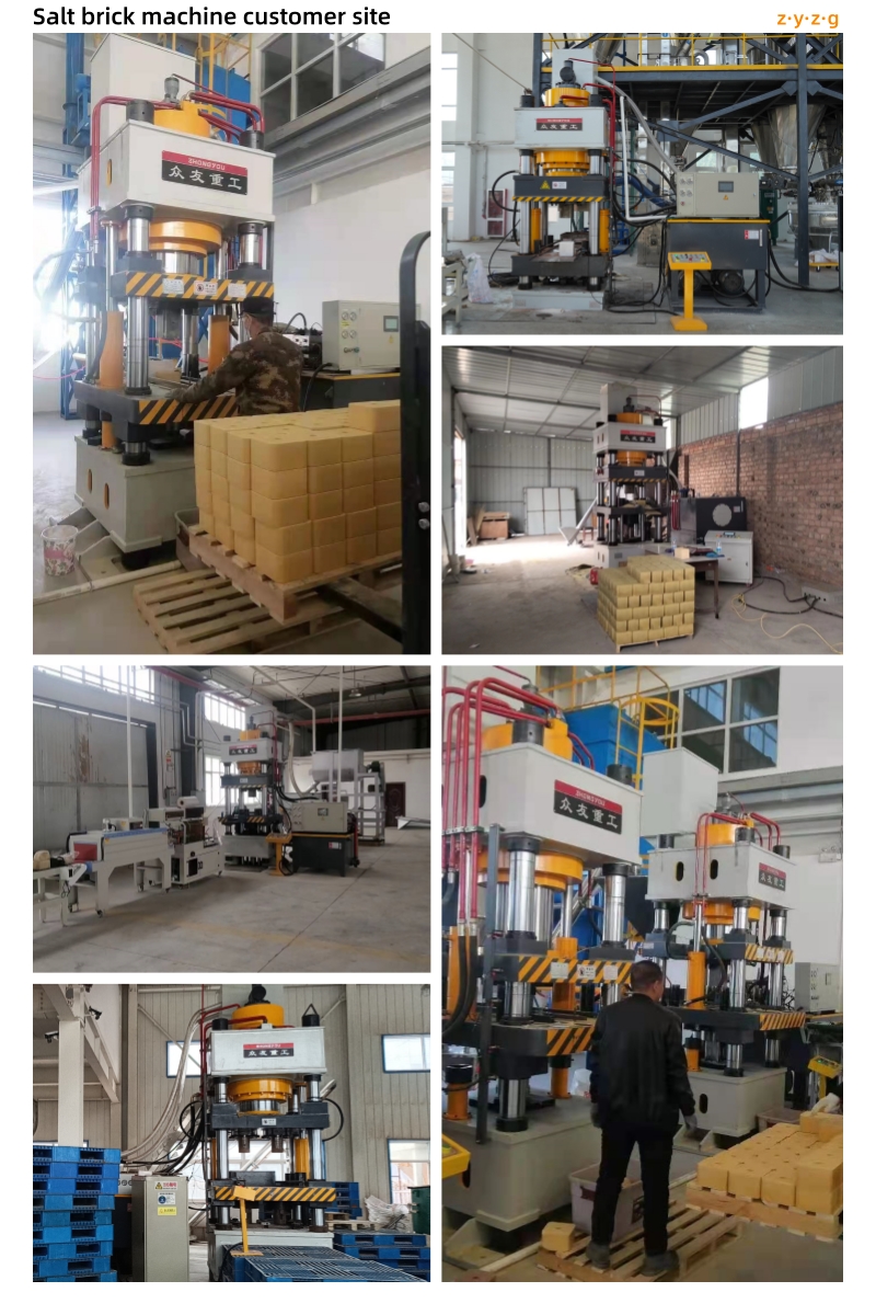 315 tons fully automatic loading cattle and sheep licking brick salt brick machine four-column hydraulic press众友盐砖客户案例.jpg