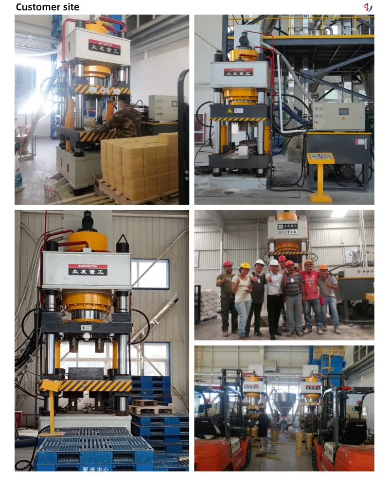 630T livestock salt brick briquetting hydraulic press 630T four-beam and four-column press客户现场盐砖机.jpg