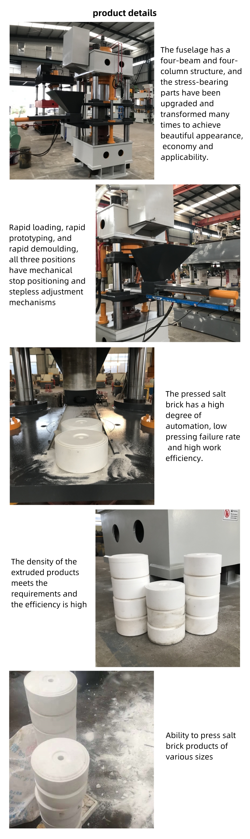 315T Livestock Salt Brick Hydraulic Press 315T Powder Forming Machine细节