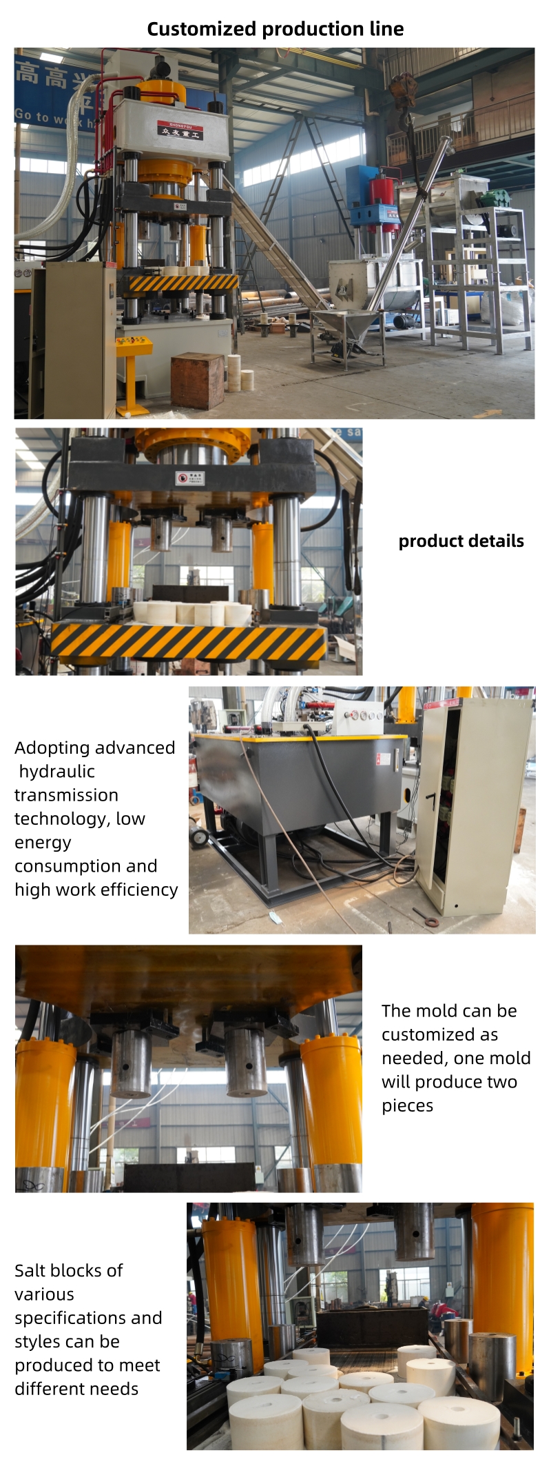 800T Cattle and Sheep Brick Licking Hydraulic Press 800T One Out Two Salt Brick Machine细节