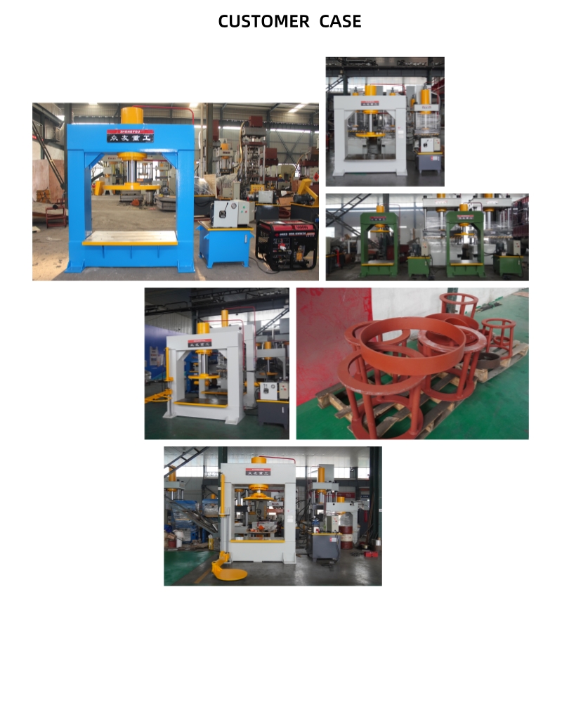 120 ton tire press with hydraulic lift table客户案例1