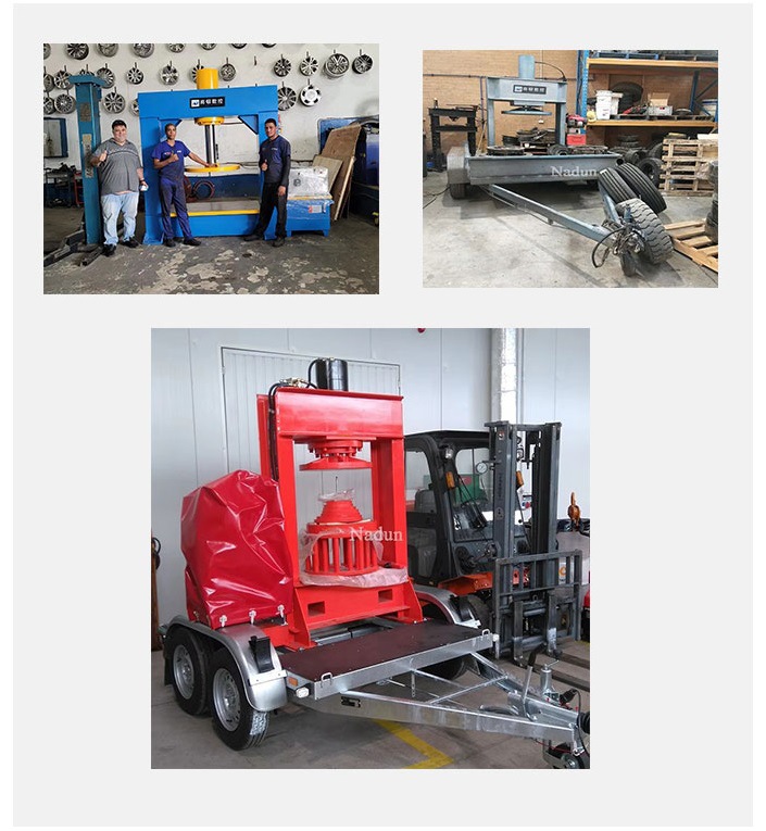 100T Mobile Press Forklift Tire Removal Press for Solid Tires (3)