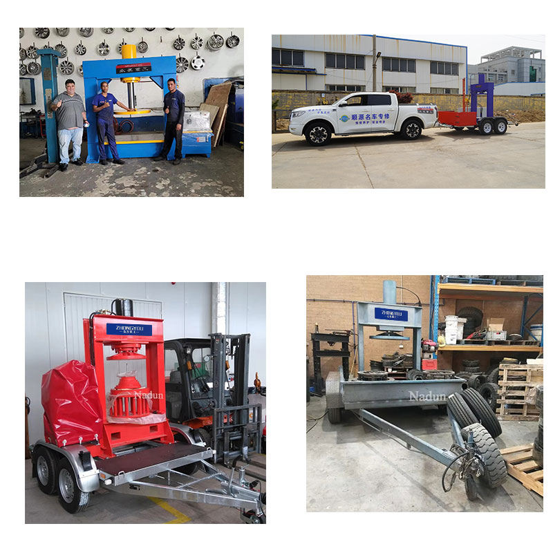 100 tons of mobile tire press engineering truck tire removal equipment (3)
